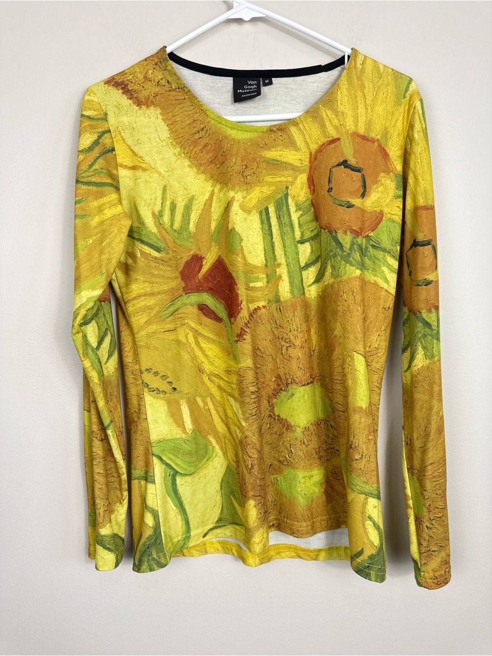 Van Gogh Museum Womens Medium Sunflower Amsterdam Long Sleeve Artistic Shirt Top